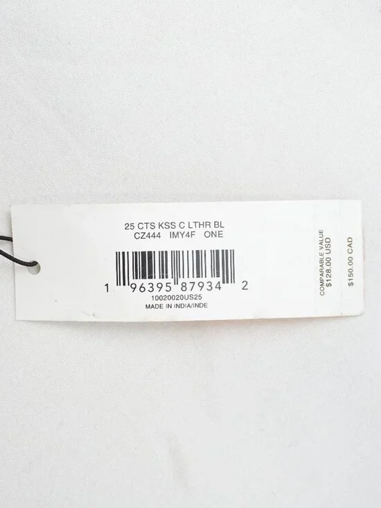 Coach Buckle Cut-To-Size Calf Leather Belt 25mm In Navy Blue/Brown (NWT) - Picture 11 of 11